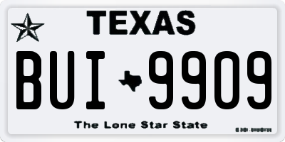 TX license plate BUI9909
