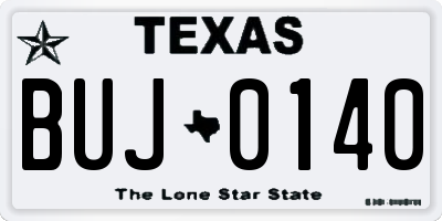TX license plate BUJ0140