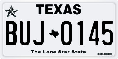 TX license plate BUJ0145