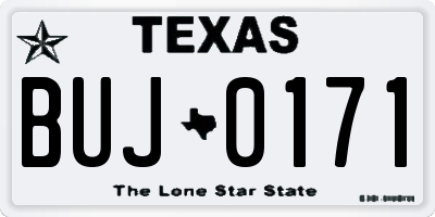 TX license plate BUJ0171