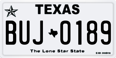 TX license plate BUJ0189