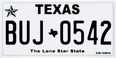 TX license plate BUJ0542