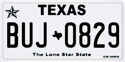 TX license plate BUJ0829