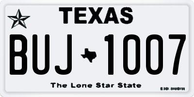 TX license plate BUJ1007