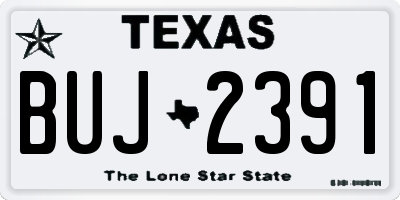 TX license plate BUJ2391