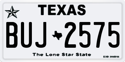 TX license plate BUJ2575