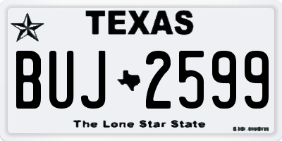 TX license plate BUJ2599