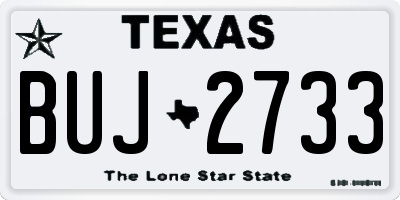 TX license plate BUJ2733