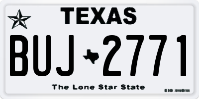 TX license plate BUJ2771