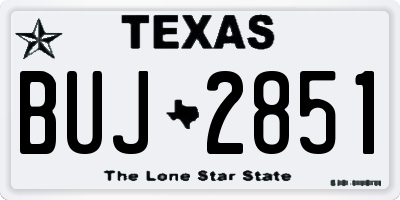 TX license plate BUJ2851
