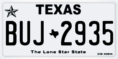 TX license plate BUJ2935