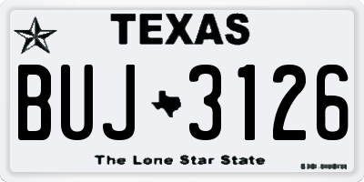 TX license plate BUJ3126