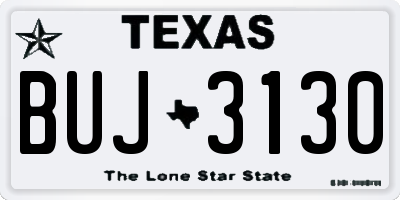 TX license plate BUJ3130