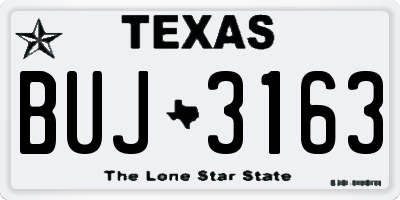 TX license plate BUJ3163