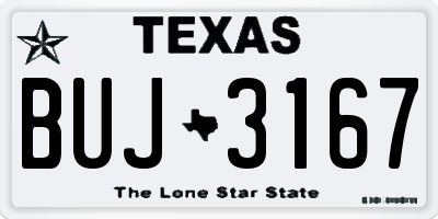 TX license plate BUJ3167