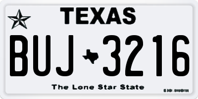 TX license plate BUJ3216