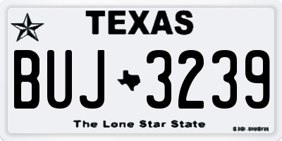TX license plate BUJ3239