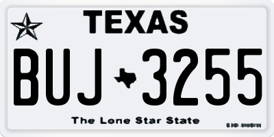 TX license plate BUJ3255