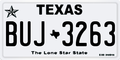 TX license plate BUJ3263