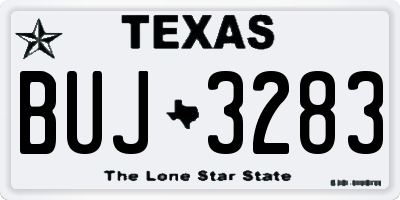 TX license plate BUJ3283