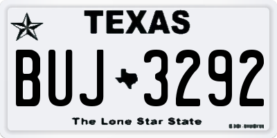 TX license plate BUJ3292