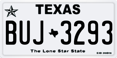 TX license plate BUJ3293