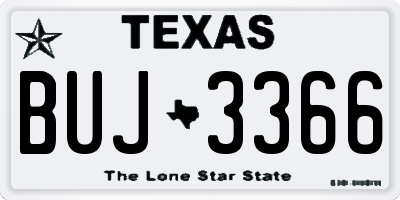 TX license plate BUJ3366