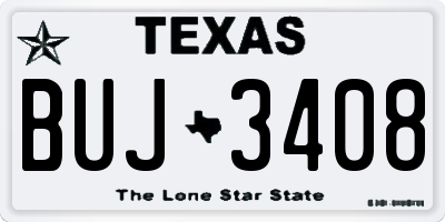 TX license plate BUJ3408