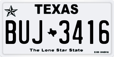 TX license plate BUJ3416