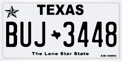 TX license plate BUJ3448