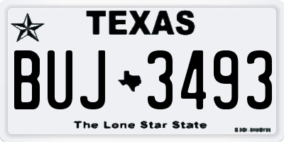 TX license plate BUJ3493