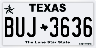TX license plate BUJ3636