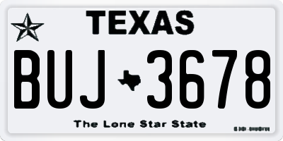TX license plate BUJ3678