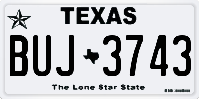 TX license plate BUJ3743