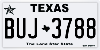 TX license plate BUJ3788