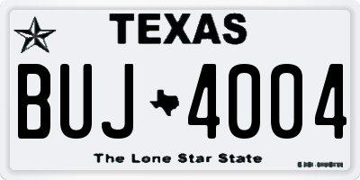 TX license plate BUJ4004