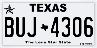 TX license plate BUJ4306