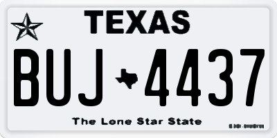 TX license plate BUJ4437