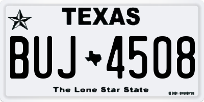 TX license plate BUJ4508
