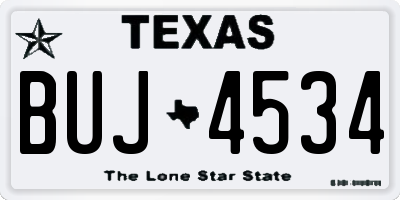 TX license plate BUJ4534