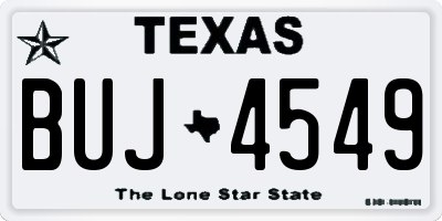 TX license plate BUJ4549