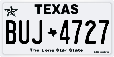 TX license plate BUJ4727