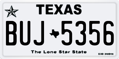 TX license plate BUJ5356