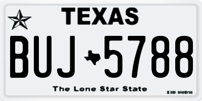 TX license plate BUJ5788