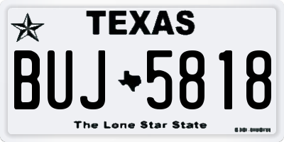 TX license plate BUJ5818