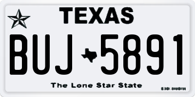 TX license plate BUJ5891