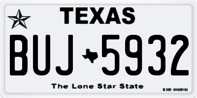 TX license plate BUJ5932