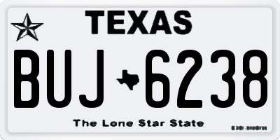 TX license plate BUJ6238