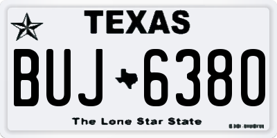 TX license plate BUJ6380