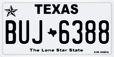 TX license plate BUJ6388